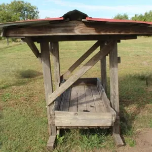 Wooden Mineral Feeder w/Roof & Feed Trough