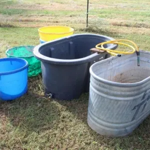 4' Galvanized & 4' Poly Tank & 5 Mineral Tubs