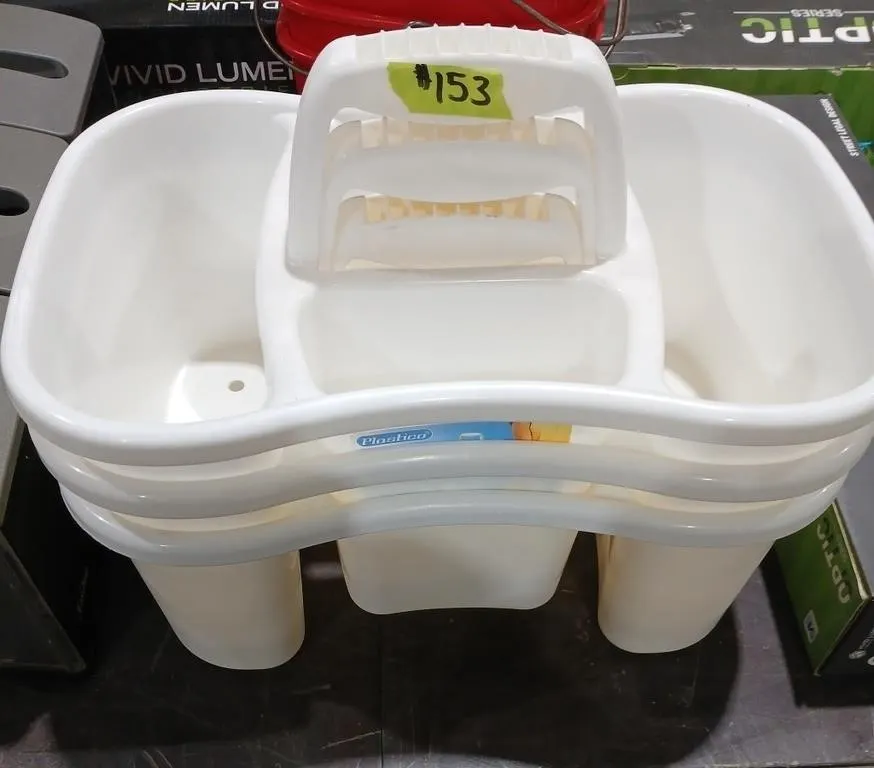 3 plastic Shower caddy's