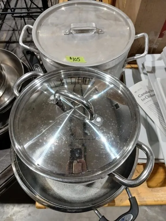 2 Pots & pan w/lids