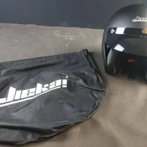 Jiekai Open Face Motorcycle Helmet Matte Black With Visor