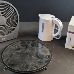 Cuisinart QuicKettle, Super Desk Fan, Glass Trivet Set