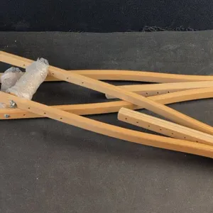 Wooden Crutches and Foldable Metal Utility Cart