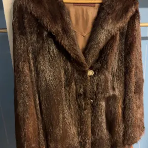 Trute-Perfect Furriers Regal Coronet Muskrat Coat with Monogrammed Lining