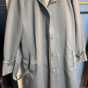 London Fog Maincoats Women's Blue Polyester Raincoat, Size 12 Petite