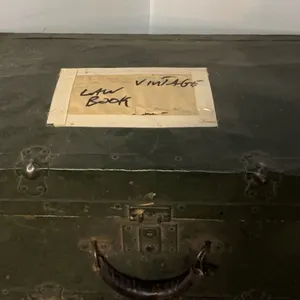 Military-Style Metal Trunk With Books, Maps, Revised Statutes of Alberta 1955 Volume II