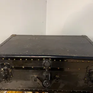 Metal Storage Trunk With Assorted Vintage Clothing