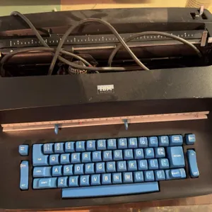 IBM Selectric Typewriter with Blue Keycaps and Power Cord