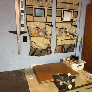 Workshop Metal Desk With Pegboard Organizer, Storage, And Vise