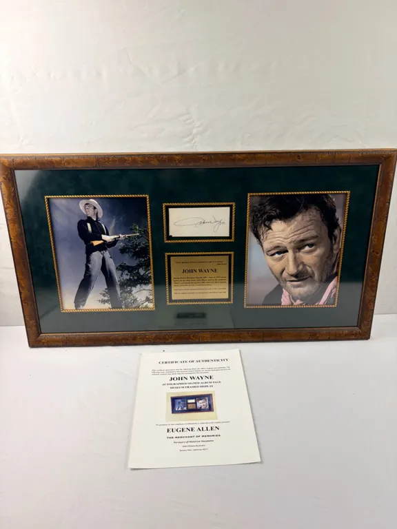 Autographed John Wayne Album Page