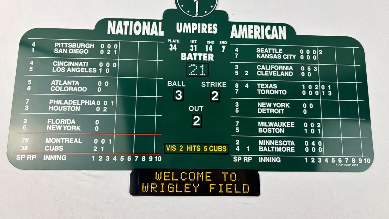 MLB Wrigley Field Scoreboard Plaque