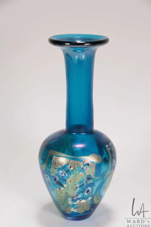 Robert Held, hand blown art glass vase, 8 1/2" in height