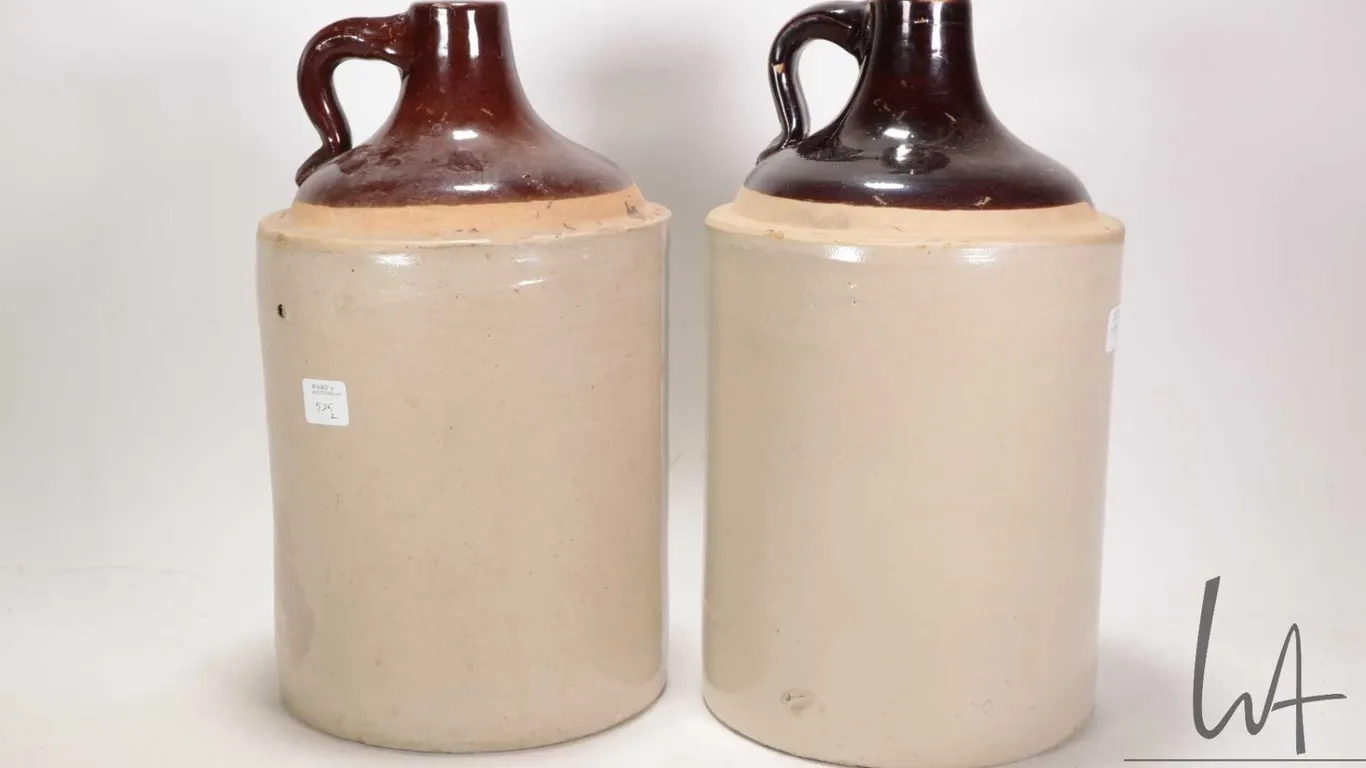 Pair of stoneware 1 gallon jugs