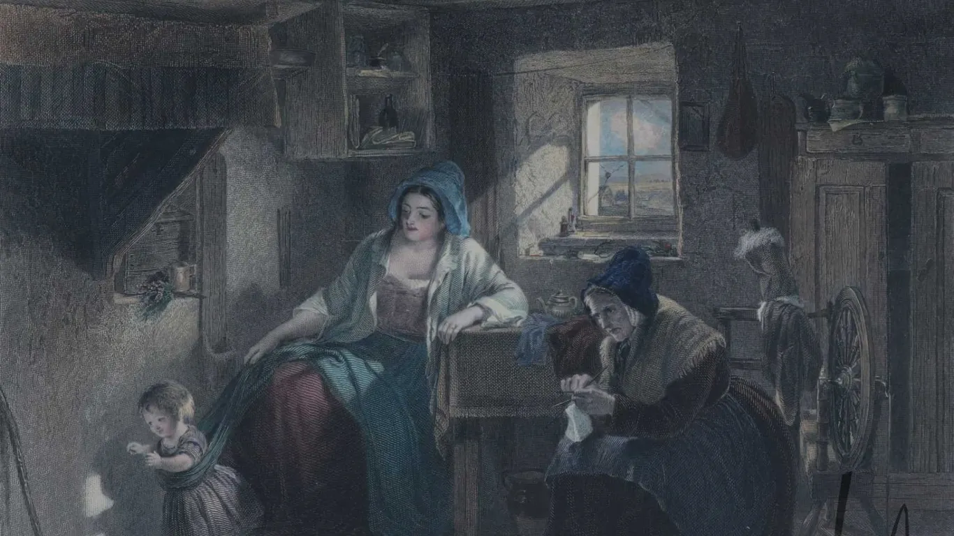 Framed coloured etched print titled " The First Sunbeam", overall dimensions including frame 16 1/2"