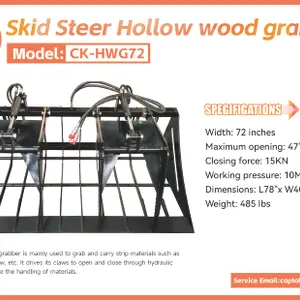 Unused 2026 Captok CK-HWG72 Skid Steer Hollow Wood Grabber