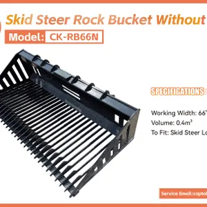 Unused Captok CK-RB66N Skid Steer Rock Bucket Without Teeth