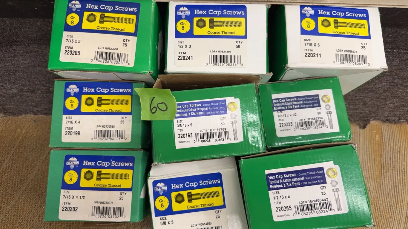 Grade 8 bolts in box