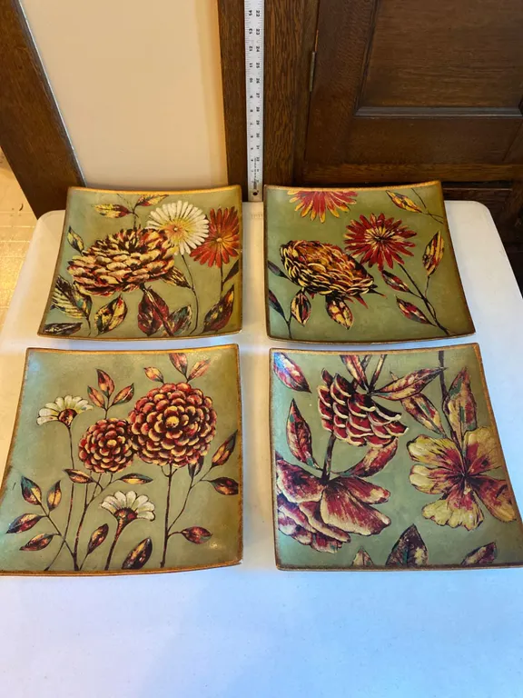 4 Decorative Square Plates by Hope Smith, 2006