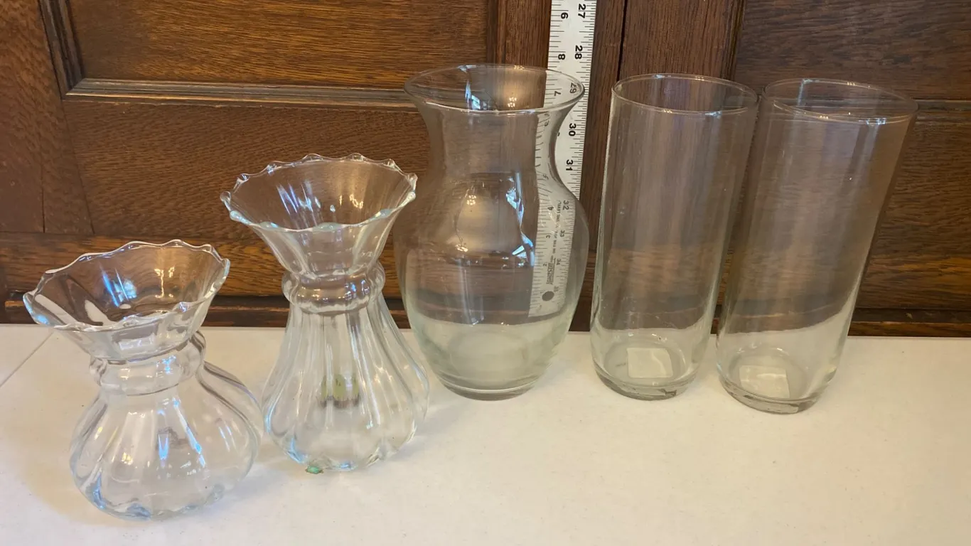 Glass Vases, Including Anchor Hocking Pieces