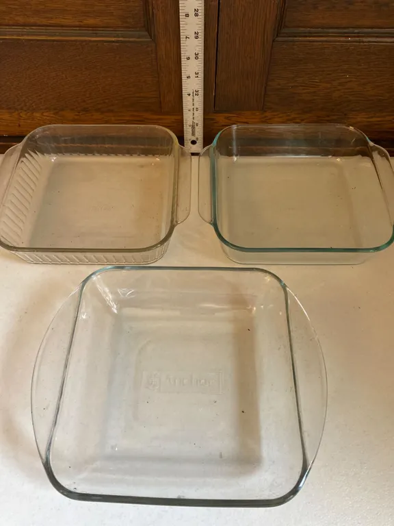 3 Vintage Glass Baking Dishes from Anchor and Pyrex