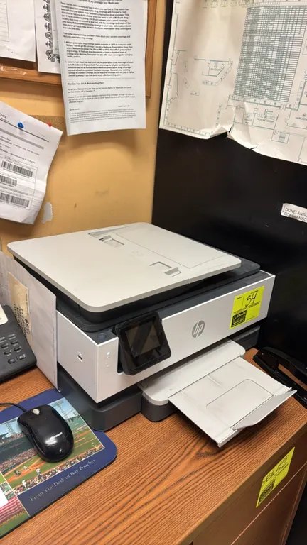 HP OfficeJet Pro 8135e all-in-one inkjet printer. Features color touchscreen display, automatic document feeder, flatbed scanner, and extendable outpu