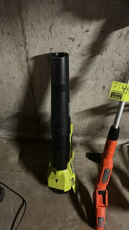 Ryobi ONE+ HP brushless cordless variable-speed jet fan leaf blower. Features jet fan design and variable-speed control. Note: Bare tool only; battery