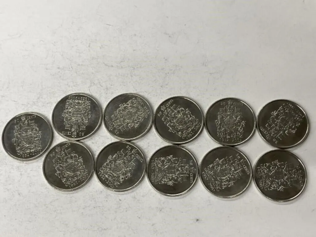 11 X 2002 Cdn 50 Cent Coins