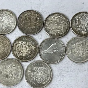 10 X Cdn 50 Cent Coins - Elizabeth Il -