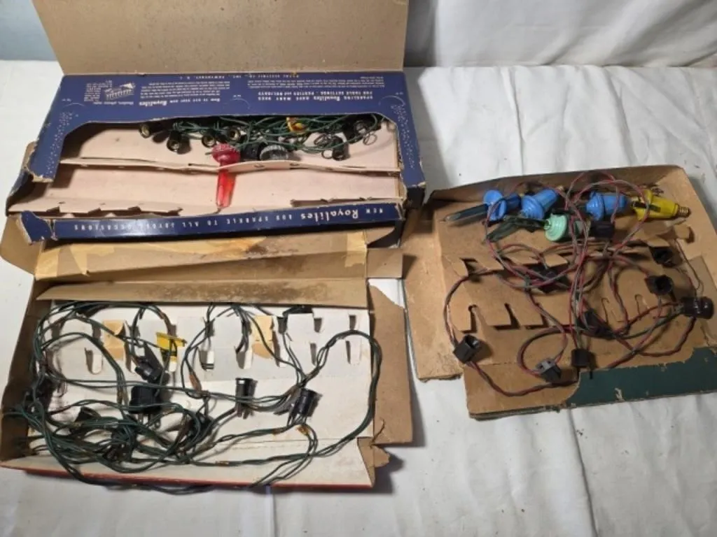 3 Boxes Vintage Wiring set and Bubble Lites