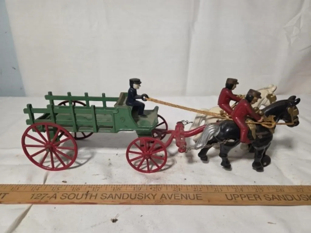 Cast Iron Horse Drawn Wagon