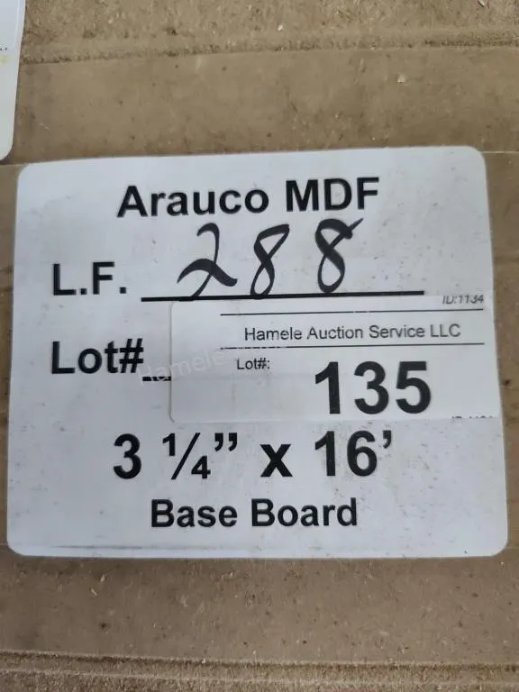 Arauco MDF 3-1/4"x16' Base Board 288LF