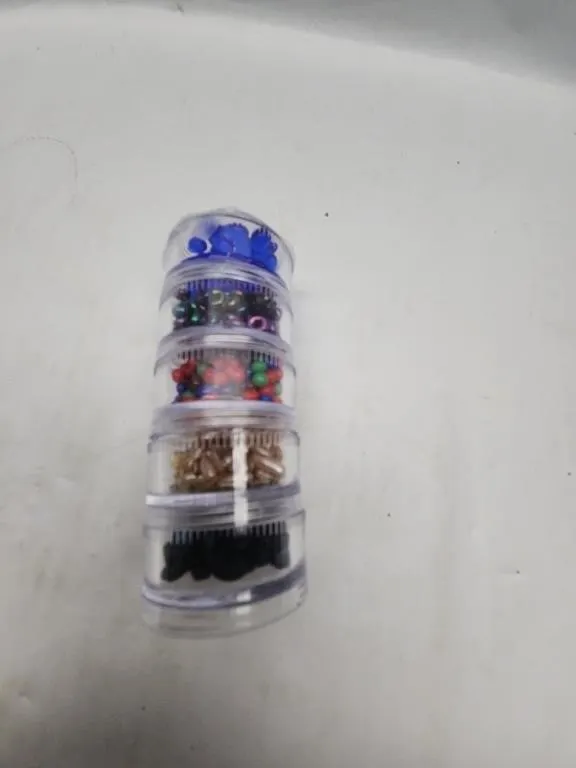 Stackable Bead Storage Containers with Assorted