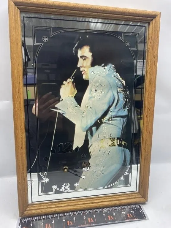 Elvis Presley Framed Mirror Wall Clock