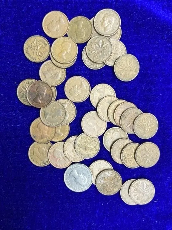 Canada 1 Cent Coins Lot, Mixed Dates