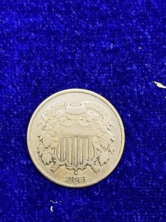 1866 Two Cent Piece US Coin
