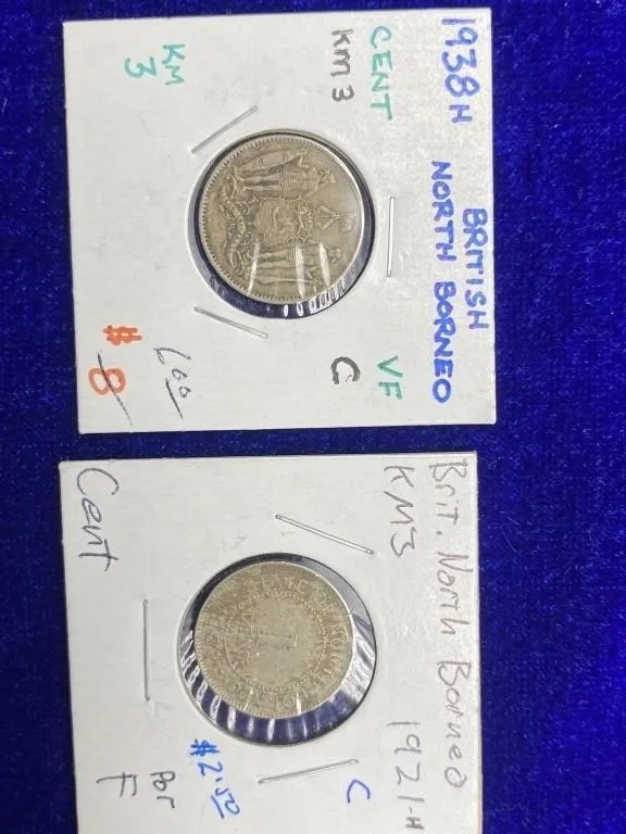 British North Borneo 1 Cent Coins