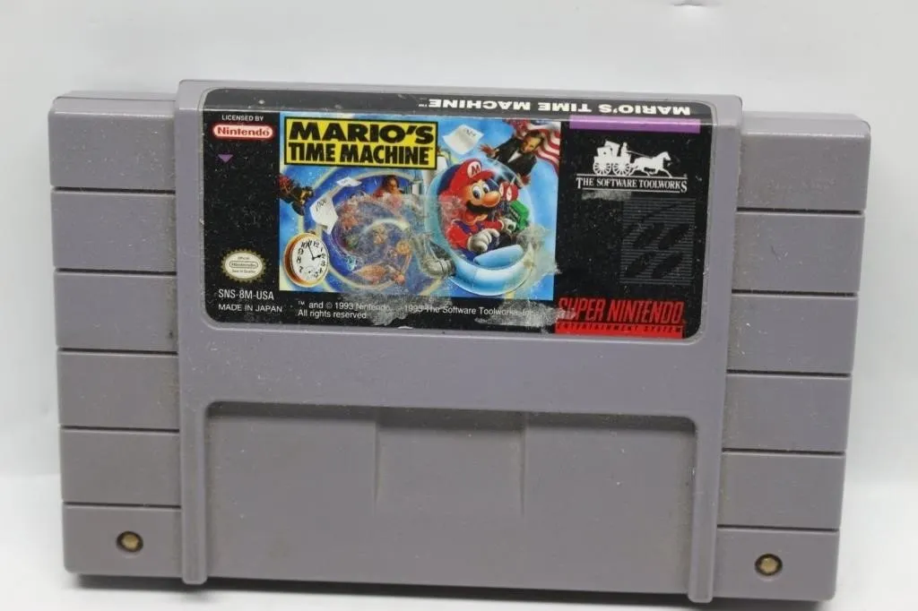 Mario's Time Machine SNES Game Cartridge