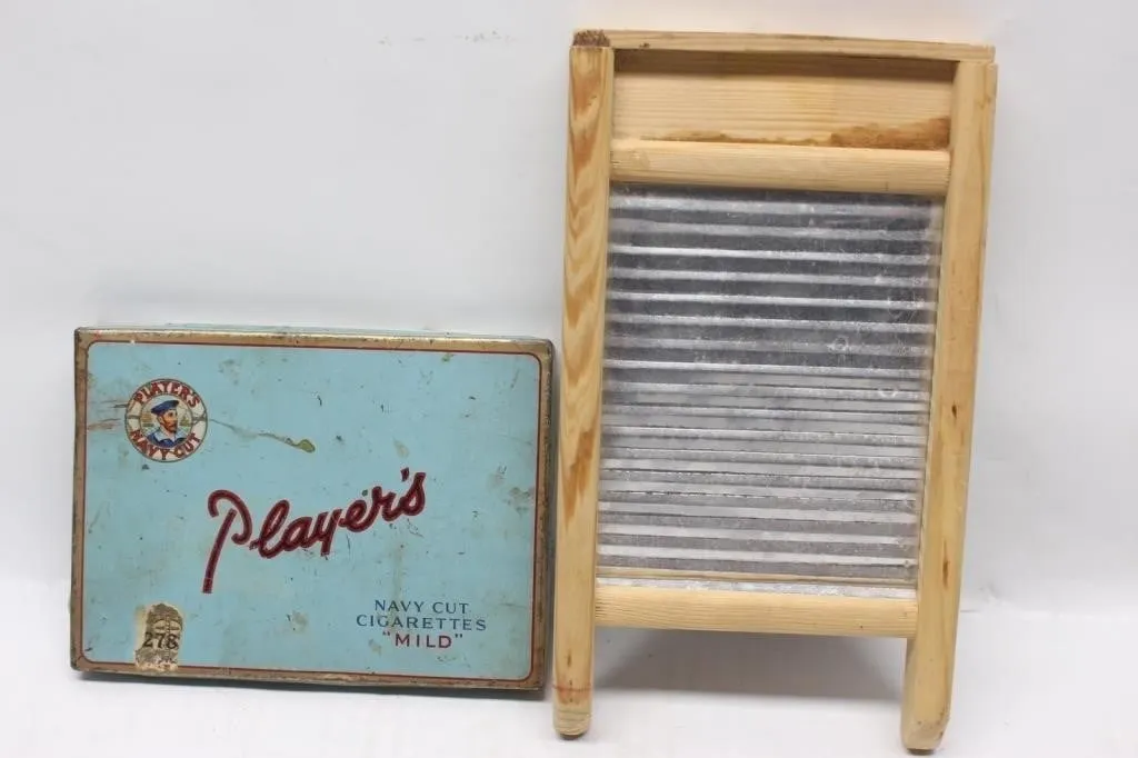 Player's Navy Cut Cigarettes Tin & Wooden