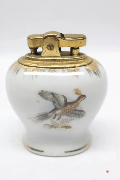 Japan Porcelain Pheasant Table Lighter