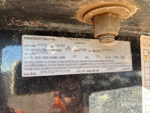 2024 Muv-All 5380HDG T/A Lowboy Trailer