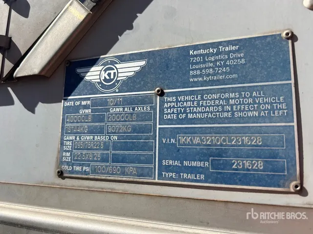 2012 Kentucky 32 ft S/A Van Trailer
