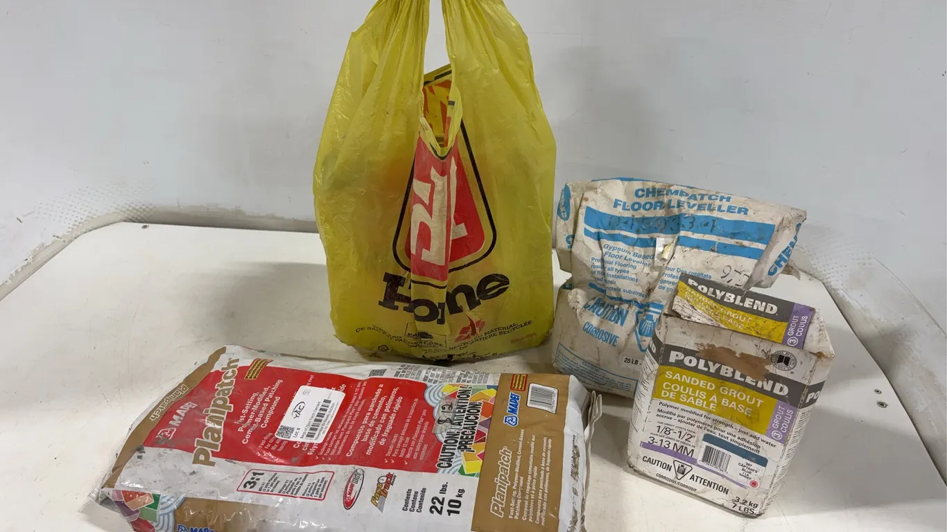 Bags of Floor Patch Cement