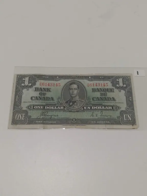 1937 Canadian One Dollar Bill