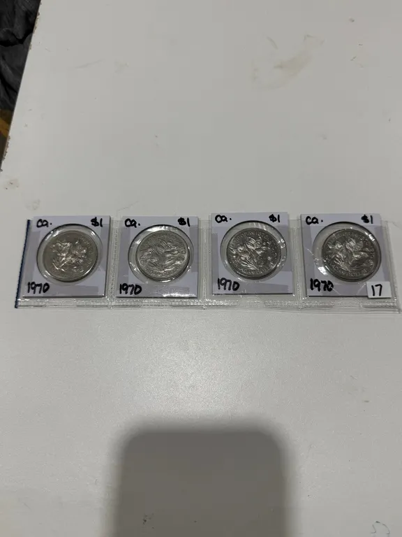 (4) 1970 Canadian One Dollar Coins