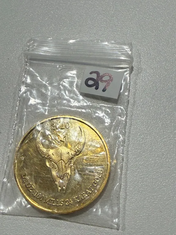 2010 - 1/2 Ounce 24K Gold Plated Coin ** NOTE GOLD PLATED**