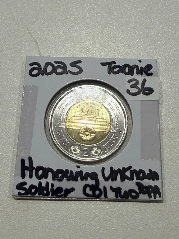 2025 Uncirculated Canada Honouring Unknown Soldier COL Two Dollar Poppy Toonie Coin