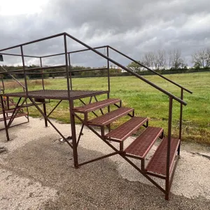 (1) Steel Elevated Work Platform with Stairs