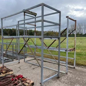 (2) Galvanized Perforated Steel Storage Rack Frames