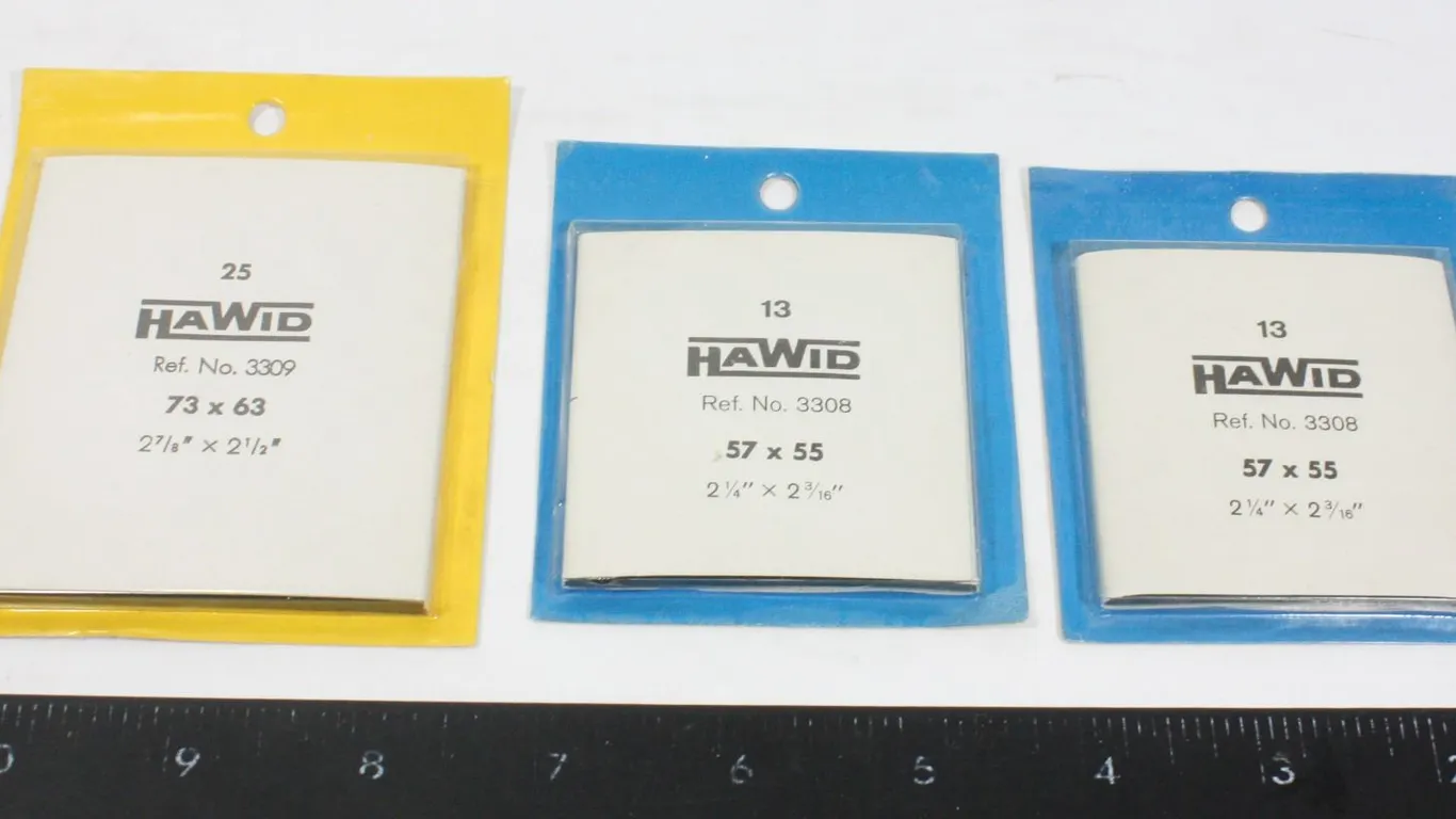 LOT OF 3 SMALL HAWID STAMP MOUNT. SIZES VARY