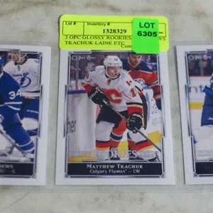 3 OPC GLOSSY ROOKIES MATTHEWS TKACHUK LAINE ETC